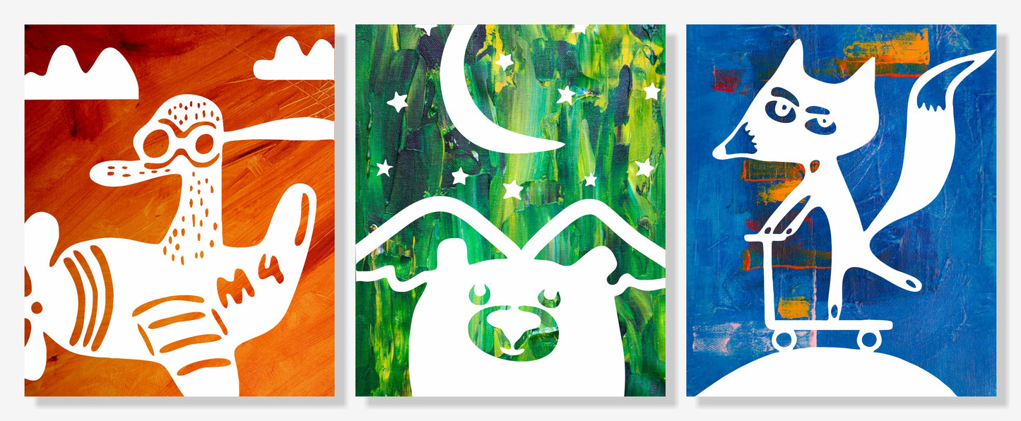 Little Friends Triptych - ArtBox