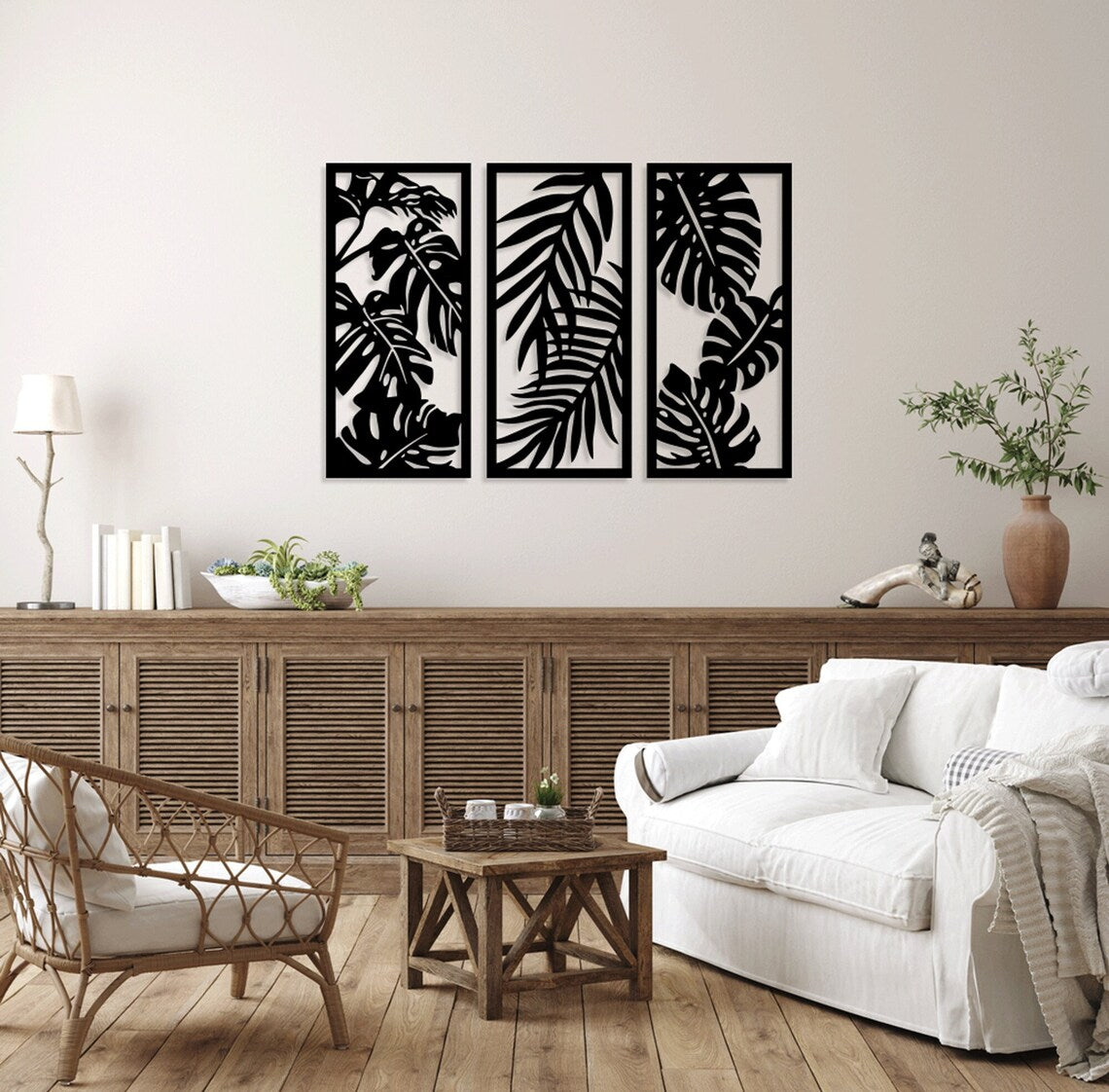 Tropical Leafs Triplet - Wall Art