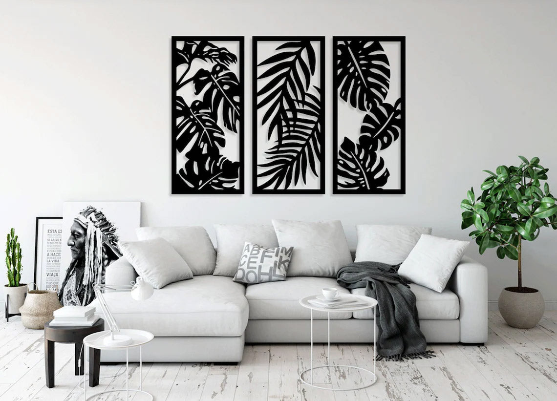 Tropical Leafs Triplet - Wall Art