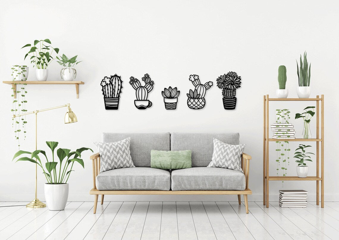 Blossoming Cactuses - Wall Art Set