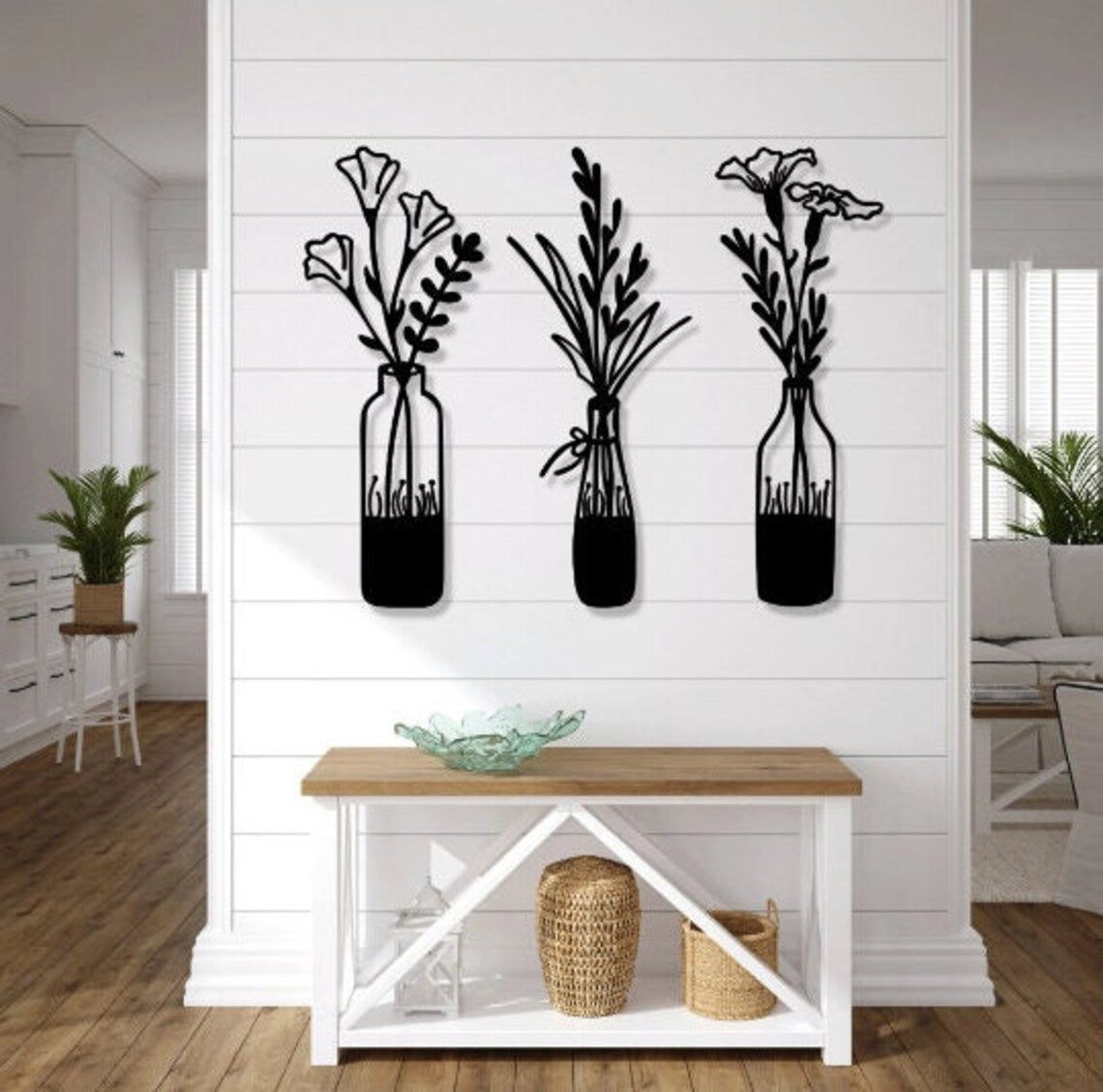 Flowers in Bottles - Wall Art Triplet