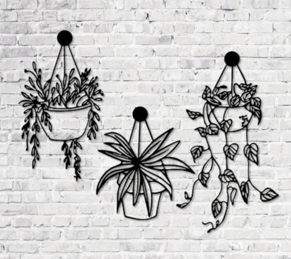 Hanging Plants - Wall Art Set