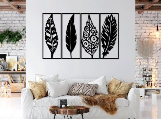 Feathers Framed - Wall Art Set