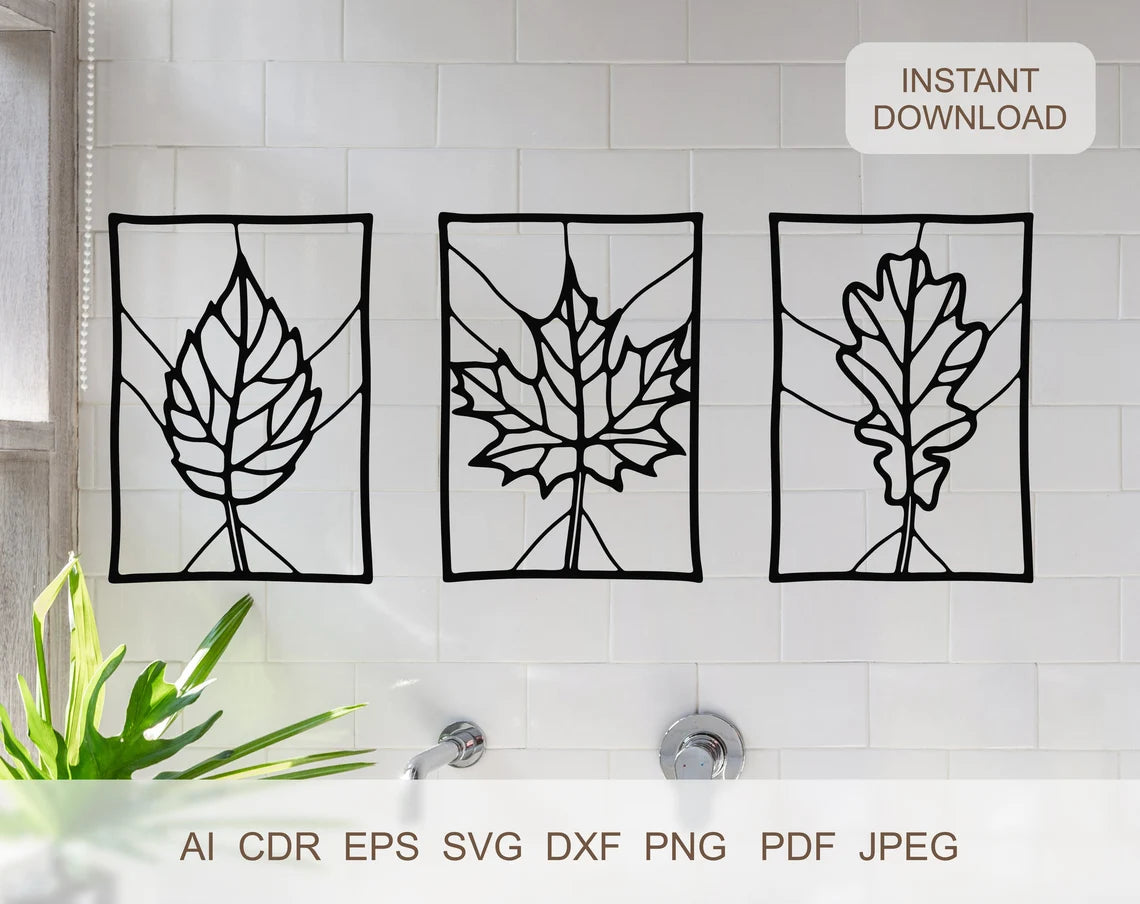 Tree Leaves Trio - Wall Art