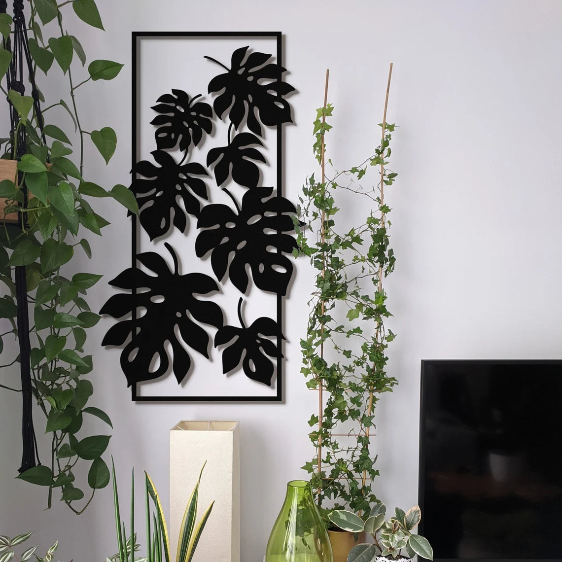 Monstera Leaves Tall - Wall Art