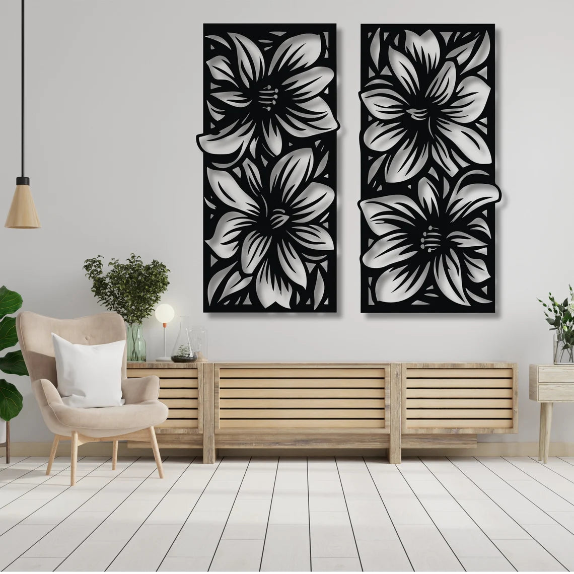 Lily Flowers Panels Duo - Wall Art