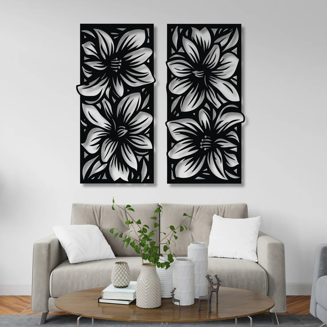 Lily Flowers Panels Duo - Wall Art