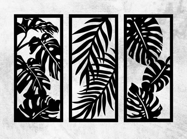 Tropical Leaf Wall Panel - Wall Art Set