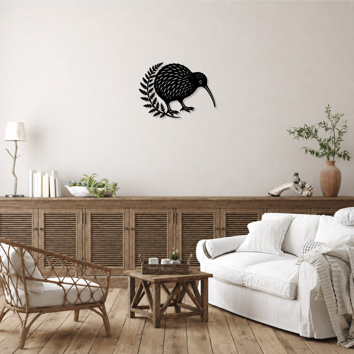 Kiwi with Fern - Wall Art