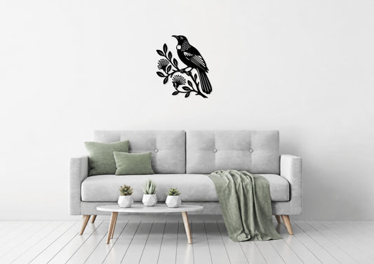 Tui on a Branch - Wall Art