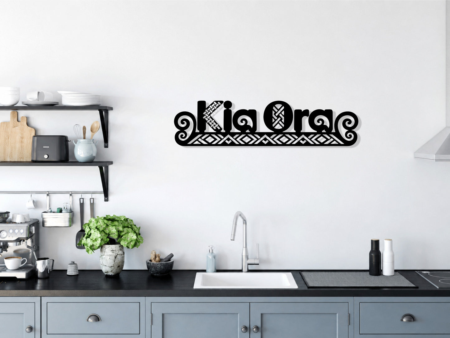 Kia Ora with Pattern - Wall Art