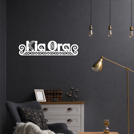 Kia Ora with Pattern - Wall Art